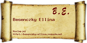 Besenczky Ellina névjegykártya